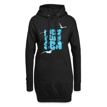 J’ai besoin de vitamine Mer - Vacances Été Mouettes Mer - Sweat-shirt à capuche long Femme - noir - Devant