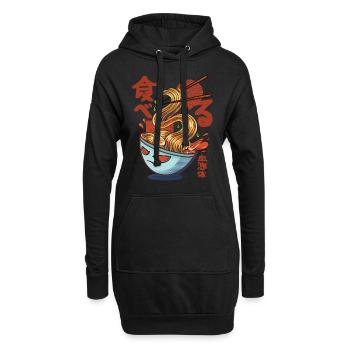Soupes de nouilles ramen dans le style anime et manga - Sweat-shirt à capuche long Femme - noir - Devant
