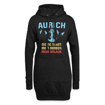 Aurich Sprüche Auricher Spruch - Hoodie-Kleid - Schwarz - Vorne