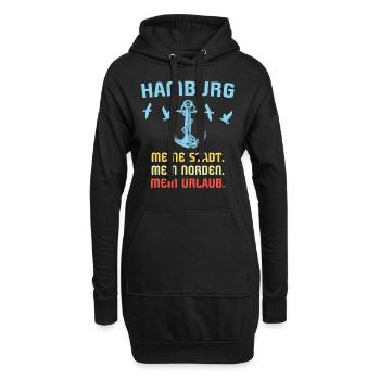 Hamburg Sprüche Hamburger Spruch - Hoodie-Kleid - Schwarz - Vorne