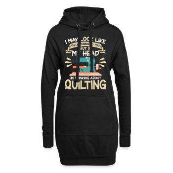 Quilten Geschenk Nähen Stricken Quilter - Hoodie-Kleid - Schwarz - Vorne