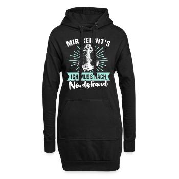 Nordstrander Sprüche Nordstrand - Hoodie-Kleid - Schwarz - Vorne