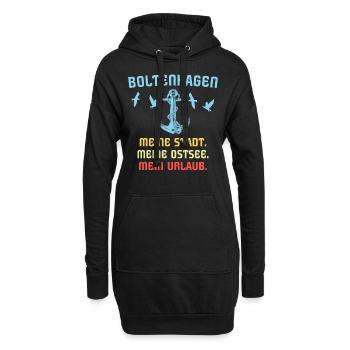 Boltenhagen Sprüche Boltenhagener Spruch - Hoodie-Kleid - Schwarz - Vorne