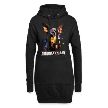 Dobermann Hund Geschenk Spruch - Hoodie-Kleid - Schwarz - Vorne
