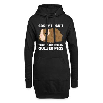 Meerschweinchen Geschenk Haustier Meerschweinchen - Hoodie-Kleid - Schwarz - Vorne