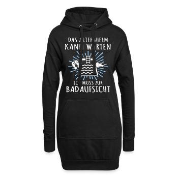 Bademeister Schwimmmeister - Hoodie-Kleid - Schwarz - Vorne