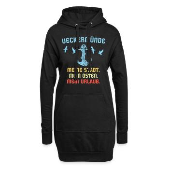 Ueckermünde Sprüche Ueckermünder Spruch - Hoodie-Kleid - Schwarz - Vorne