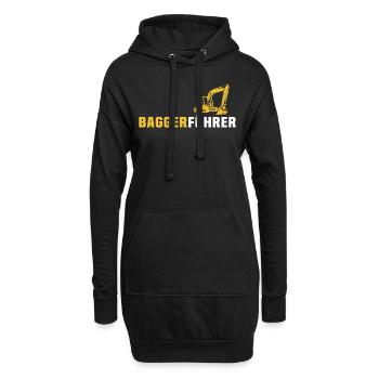Bagger Ich Liebe Baggerfahrer - Hoodie-Kleid - Schwarz - Vorne