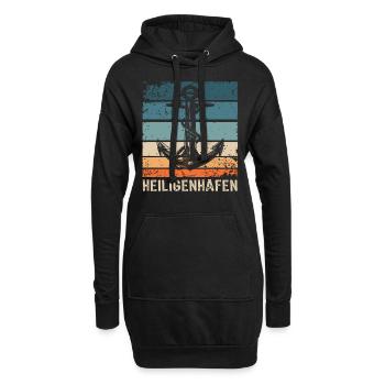 Heiligenhafen Sprüche Heiligenhafener Spruch - Hoodie-Kleid - Schwarz - Vorne