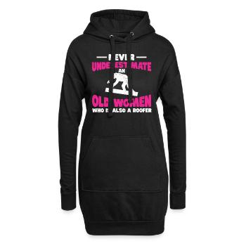 Couvreur Cadeau Travail Artisan Couvreur - Sweat-shirt à capuche long Femme - noir - Devant