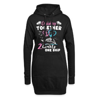 Kreuzfahrt Paar Seereise Kreuzfahrtschiff - Hoodie-Kleid - Schwarz - Vorne