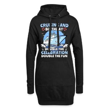 Kreuzfahrt Geburtstag Geburtstagskreuzfahrt - Hoodie-Kleid - Schwarz - Vorne