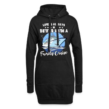Croisière familiale - Sweat-shirt à capuche long Femme - noir - Devant