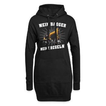 Bagger Baggerfahrer - Hoodie-Kleid - Schwarz - Vorne