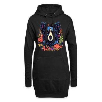 Aussie Australian Shepherd Hund Geschenk - Hoodie-Kleid - Schwarz - Vorne