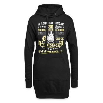 Gartenbahn 30. Geburtstag Garten Eisenbahn Spur G - Hoodie-Kleid - Schwarz - Vorne