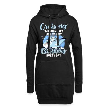 Kreuzfahrt Geburtstag Geburtstagskreuzfahrt - Hoodie-Kleid - Schwarz - Vorne