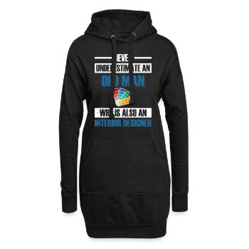 Innenarchitekt Geschenk Innendekoration Designer - Hoodie-Kleid - Schwarz - Vorne