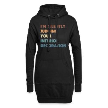 Innenarchitekt Geschenk Innendekoration Designer - Hoodie-Kleid - Schwarz - Vorne