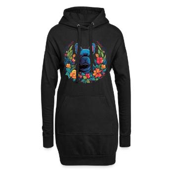 Frenchie Chien Bulldog Français Cadeau - Sweat-shirt à capuche long Femme - noir - Devant