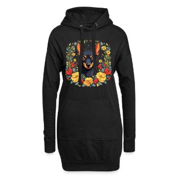 Pinscher Hund Geschenk - Hoodie-Kleid - Schwarz - Vorne