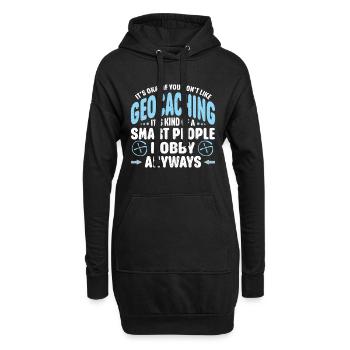 Cadeau Geocaching Geocacher Geocache - Sweat-shirt à capuche long Femme - noir - Devant