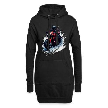 Moto sport - Sweat-shirt à capuche long Femme - noir - Devant