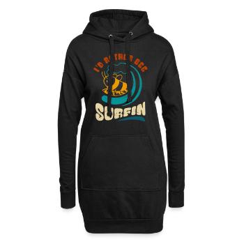 Je préfère le surf des abeilles - Autocollant - Sweat-shirt à capuche long Femme - noir - Devant
