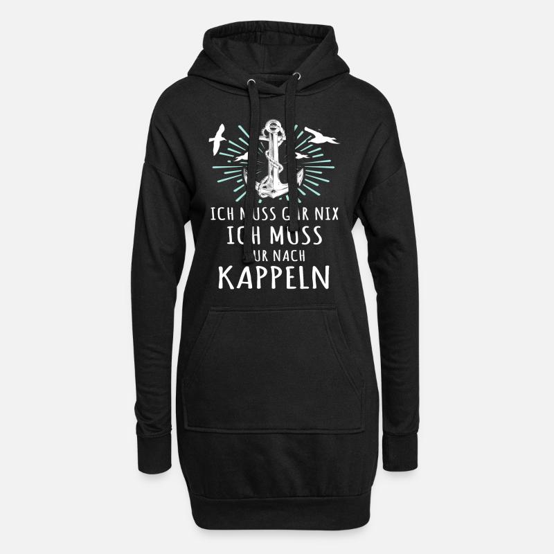 Kappeln Sprüche Kappelner Spruch - Hoodie-Kleid - Schwarz
