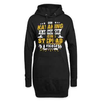 Kayak Stiefpapa Kayaking - Hoodie-Kleid - Schwarz - Vorne