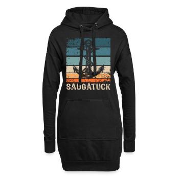 Saugatuck Michigan - Hoodie-Kleid - Schwarz - Vorne