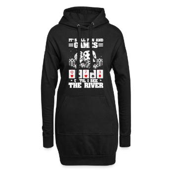 Poker Pokerspieler Pokern - Hoodie-Kleid - Schwarz - Vorne