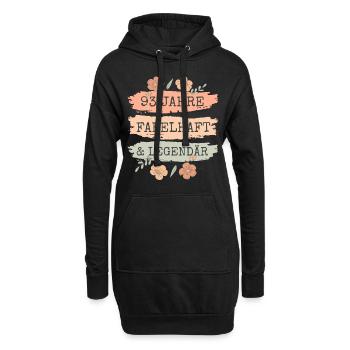 93. Geburtstag Geschenk 93 Jahre Frau - Hoodie-Kleid - Schwarz - Vorne