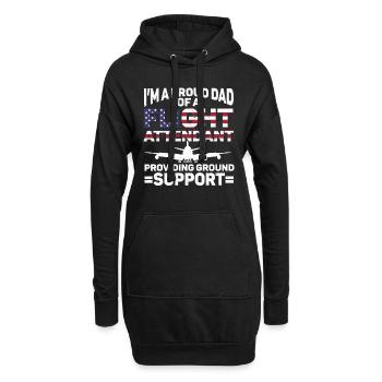 Flugbegleiter Papa Stewardess Flugbegleiter - Hoodie-Kleid - Schwarz - Vorne