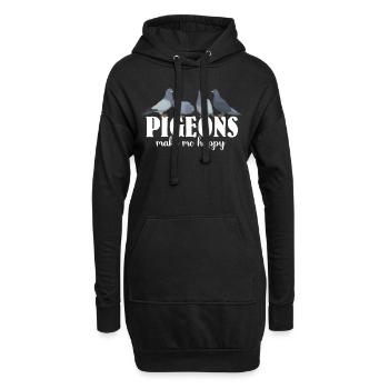 Colombophiles - Sweat-shirt à capuche long Femme - noir - Devant