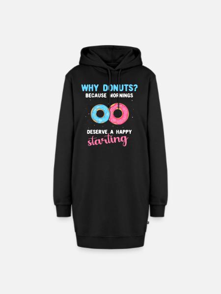 Donuts Doughnuts - Hoodie-Kleid - Schwarz
