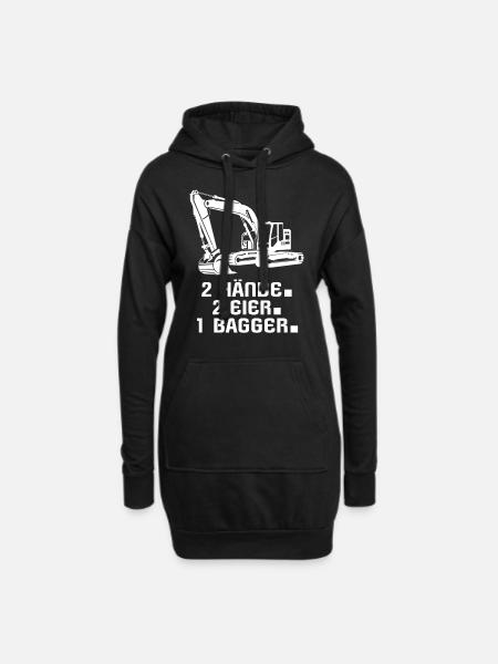Baggerfahrer Bagger - Hoodie-Kleid - Schwarz