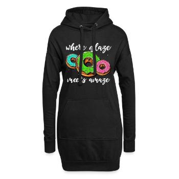 I Love Donuts - Hoodie-Kleid - Schwarz - Vorne