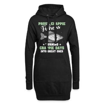 Crappie Sonnenbarsch Angler - Hoodie-Kleid - Schwarz - Vorne