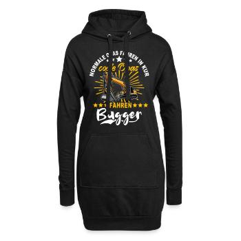 Baggerfahrer Opa Baggerführer - Hoodie-Kleid - Schwarz - Vorne