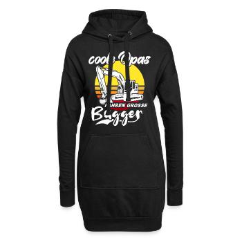 Baggerfahrer Opa Baggerführer - Hoodie-Kleid - Schwarz - Vorne
