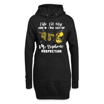 Mellophone - Sweat-shirt à capuche long Femme - noir - Devant