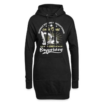 Opa Baggerfahrer - Hoodie-Kleid - Schwarz - Vorne