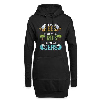Environnementalistes du Jour de la Terre sur le changement climatique - Sweat-shirt à capuche long Femme - noir - Devant