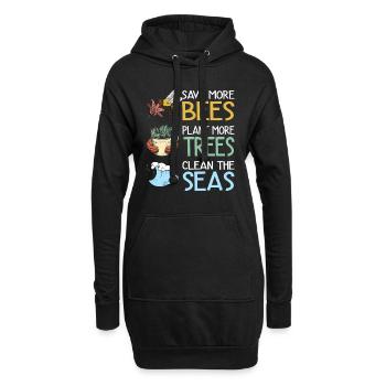 Tag der Erde Klimawandel Umweltschützer - Hoodie-Kleid - Schwarz - Vorne