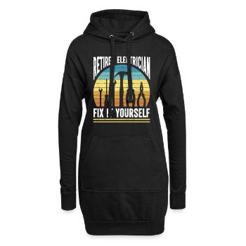 Elektriker Im Ruhestand Geschenk Elektriker - Hoodie-Kleid - Schwarz - Vorne