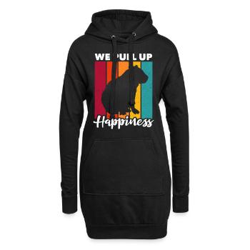 Capybara Wasserschwein - Hoodie-Kleid - Schwarz - Vorne