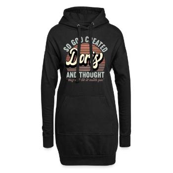 Nom Doris Cadeau Anniversaire Dire Drôle - Sweat-shirt à capuche long Femme - noir - Devant
