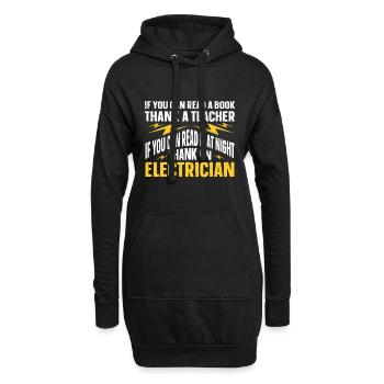 Elektriker Geschenk - Hoodie-Kleid - Schwarz - Vorne