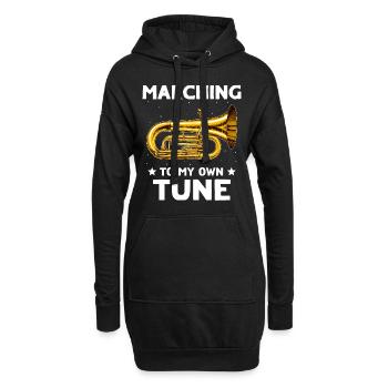 Musicien mellophone - Sweat-shirt à capuche long Femme - noir - Devant